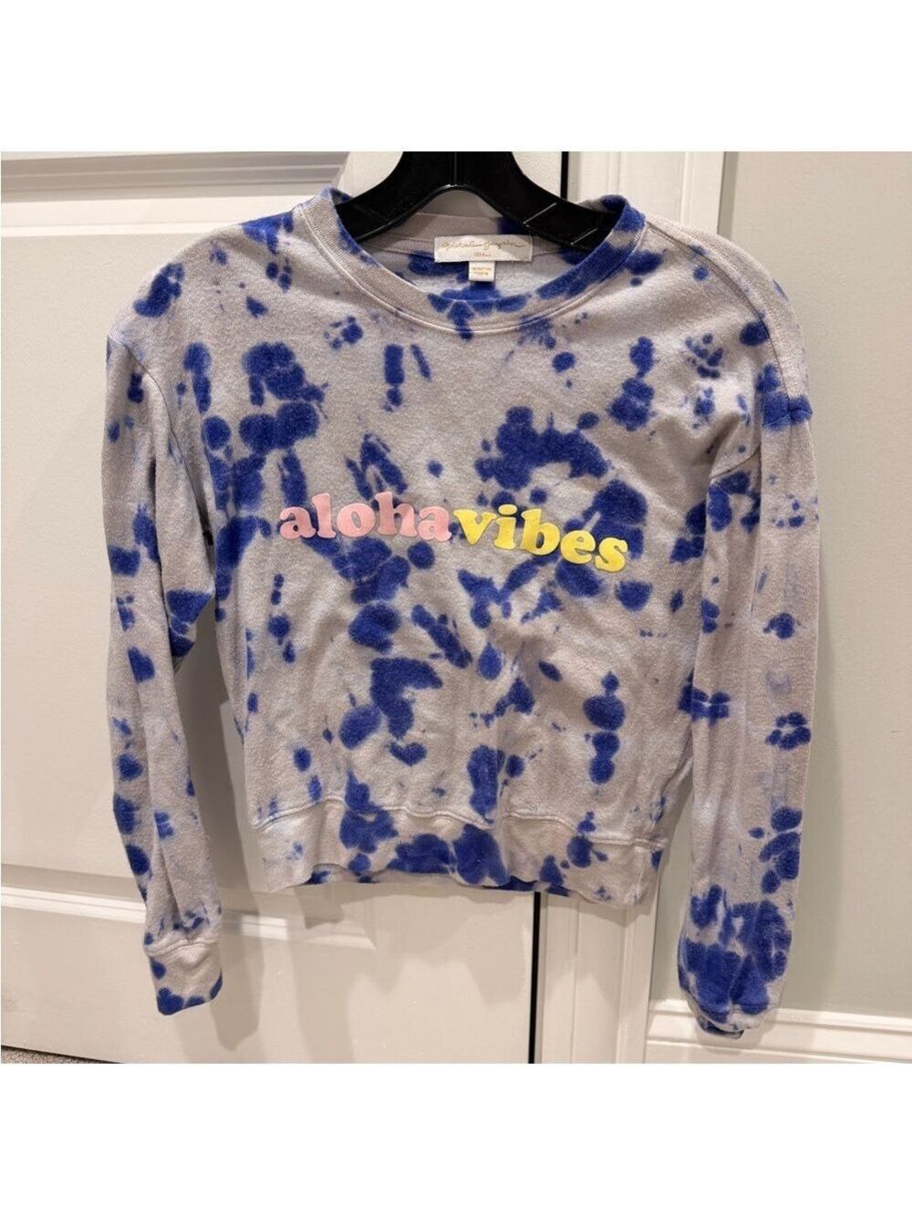 Spiritual Gangster Blue and Gray Tie-Dye Sweater